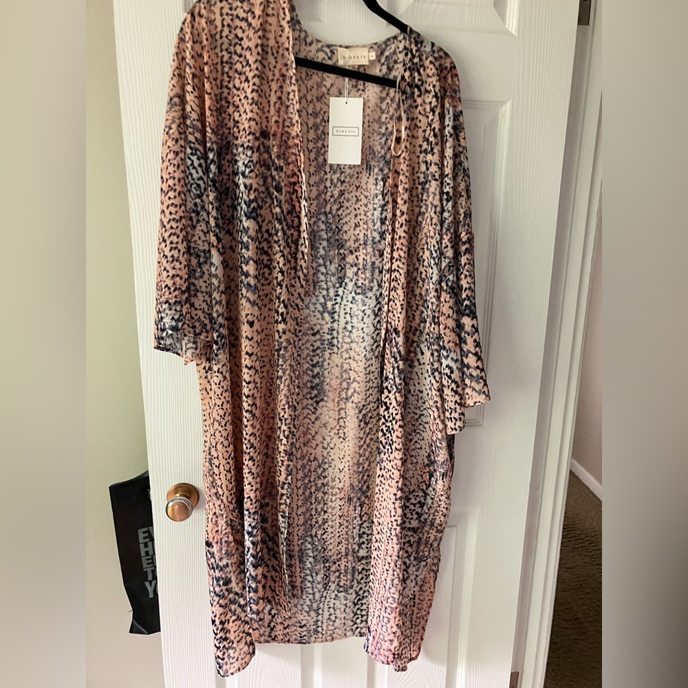 Animal Print Sheer Wrap by Kimono